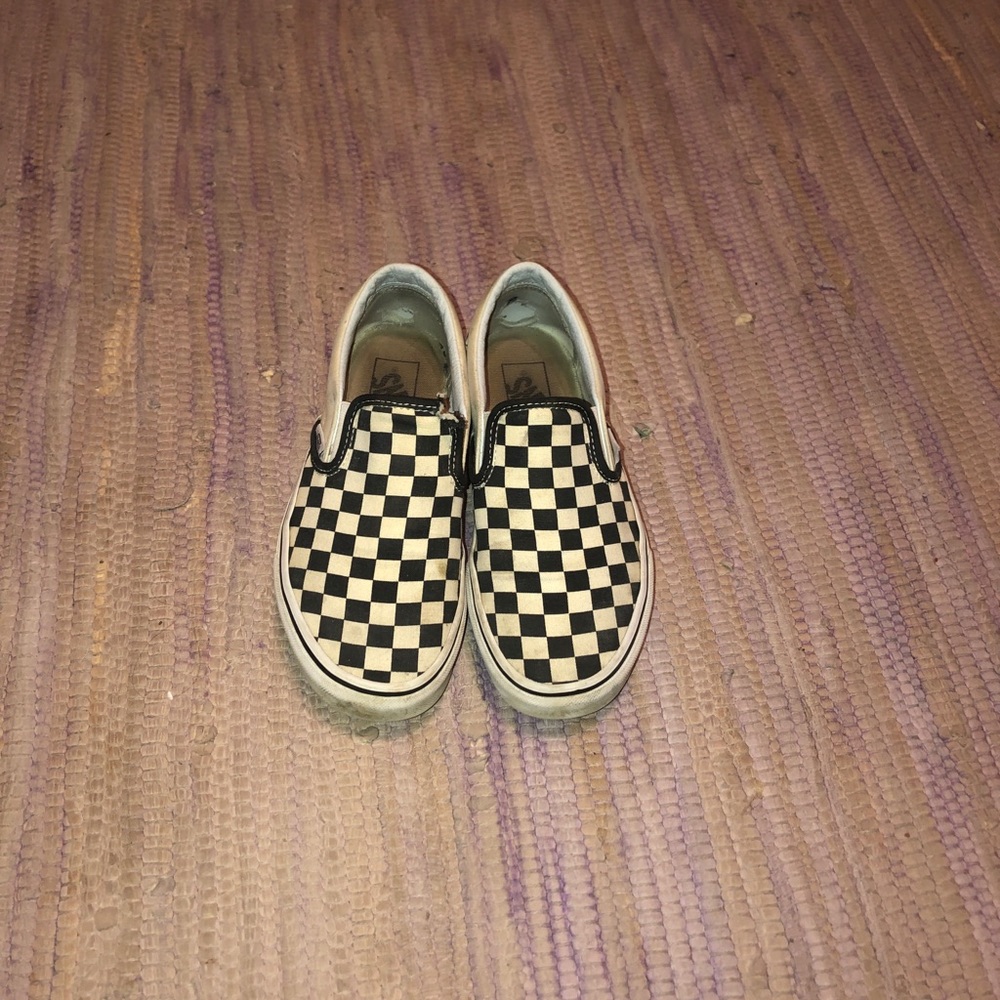 Checkered Vans Slips Ons